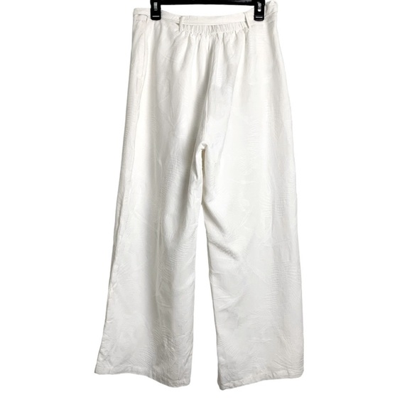 NEW LUCY PARIS Creamy White Wide Leg Textured Pants Size Large 12/14 - Picture 6 of 12